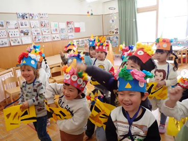 今日は節分！なので、豆まきをしました！